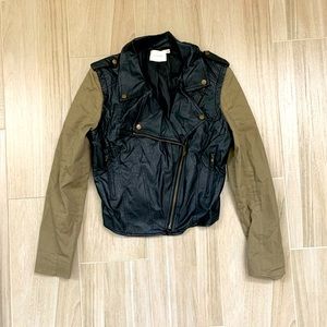 Lush Faux Leather and Canvas Moro Jacket